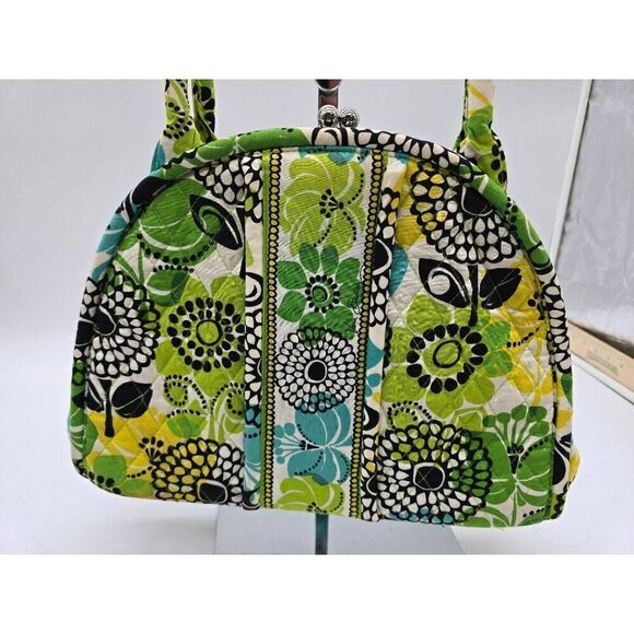 Vera Bradley Floral Quilted Handbag With Green/Blue Pattern & Dual Handles - Picture 1 of 7